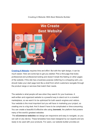 Creating A Website With Best Website Builder