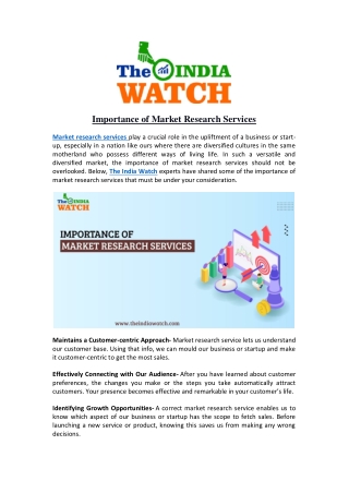 Importance of Market Research Services