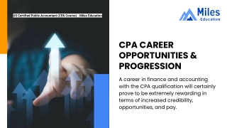 CPA CAREER OPPORTUNITIES & PROGRESSION