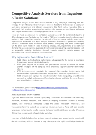 Competitive Intelligence