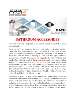 FAB BATHROOM ACCESSORIES