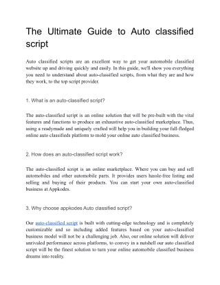 The Ultimate Guide to Auto classified script