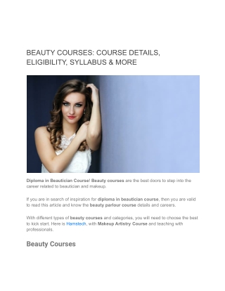 BEAUTY COURSES_ COURSE DETAILS, ELIGIBILITY, SYLLABUS & MORE
