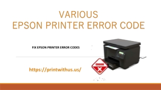 Find the Epson Printer Error Codes and Solutions