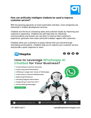 How can artificially intelligent chatbots be used to improve customer service