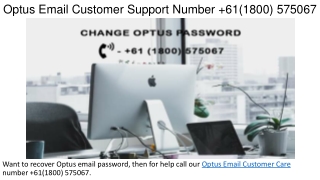 Optus Email Customer Support Number 61(1800) 575067