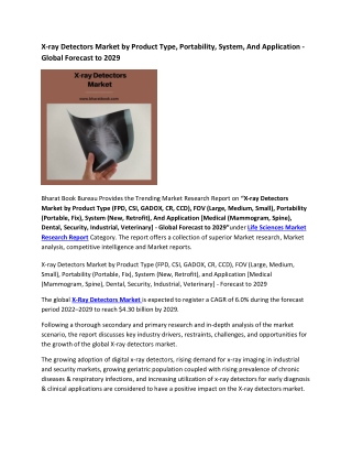 Global X-ray Detectors Market Research Report 2022-2029