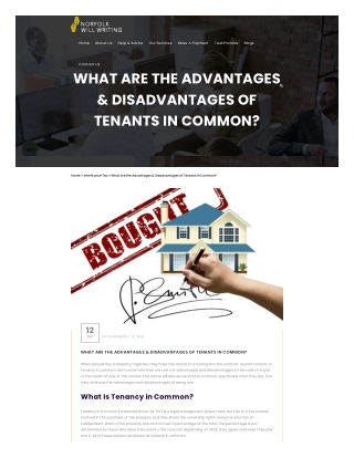 WHAT ARE THE ADVANTAGES & DISADVANTAGES OF TENANTS IN COMMON?