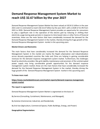 Demand Response Management System Market