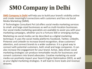 SMO Company in Delhi
