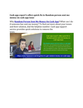 Cash app expert’s offers quick fix to Random person sent me money on cash app issue