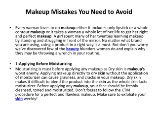 Makeup Mistakes You Need to Avoid