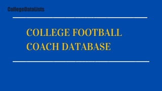 College Football Coach Database