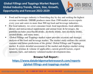 Global Fillings and Toppings Market