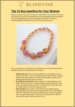 Tips To Buy Jewellery for Your Woman
