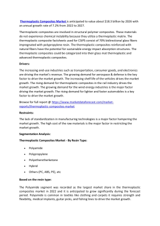 Thermoplastic Composites Market