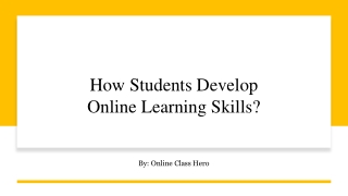 How Students Develop Online Learning Skills?​