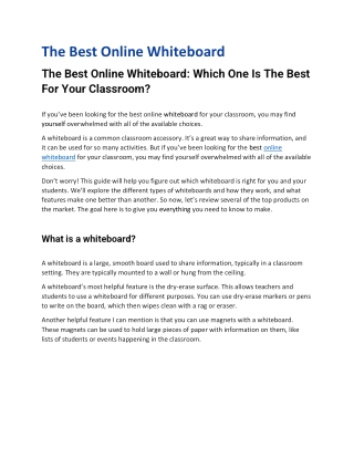 The Best Online Whiteboard