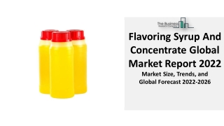 Flavoring Syrup And Concentrate Market 2022 Trends, Growth, Segments, Size