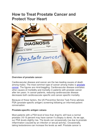 How to Treat Prostate Cancer and Protect Your Heart