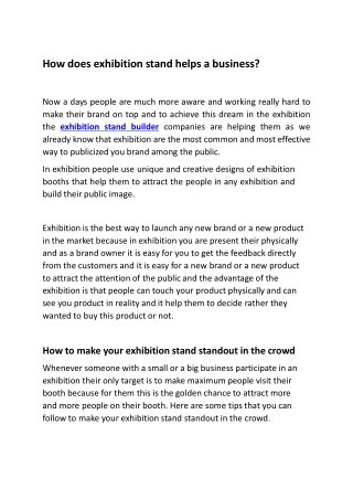 Exhibition Stand Builder