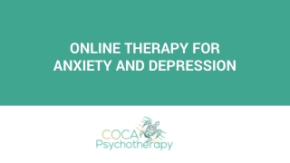 Online Therapy for Anxiety and Depression