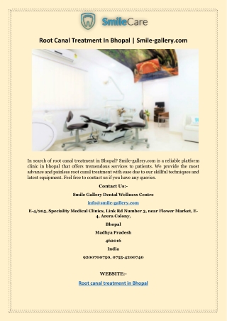 Root Canal Treatment In Bhopal | Smile-gallery.com