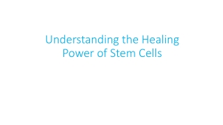 Understanding the Healing Power of Stem Cells