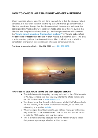 How to cancel AirAsia flight and get a refund?