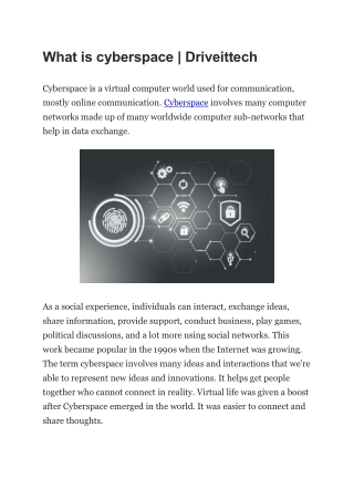 What is cyberspace