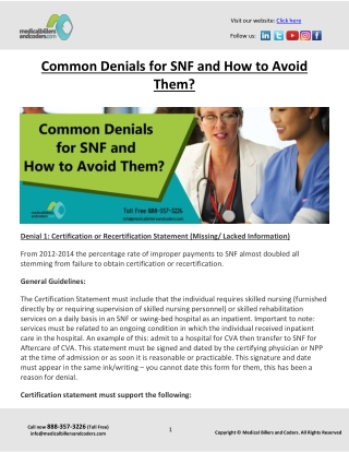 Common Denials for SNF and How to Avoid Them