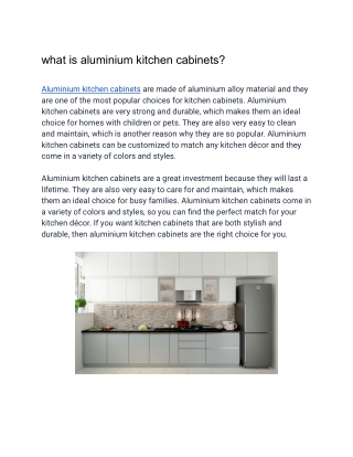 Best Aluminium Kitchen Cabinet in Malaysia 2022