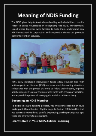 Meaning of NDIS Funding