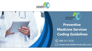 Preventive Medicine Services Coding Guidelines