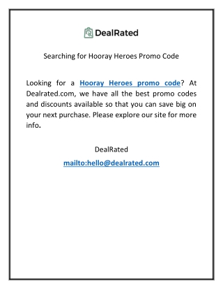Searching for Hooray Heroes Promo Code