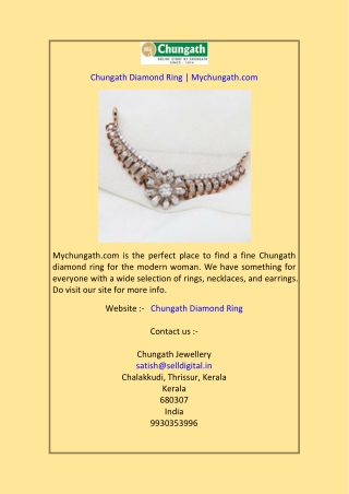 Chungath Diamond Ring Mychungath.com