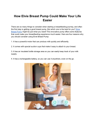 How Elvie Breast Pump Could Make Your Life Easier