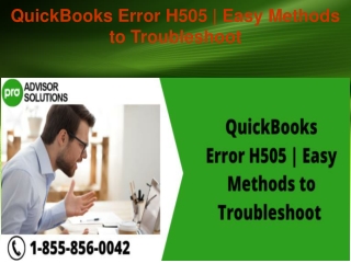 QuickBooks Error H505 Easy Methods to Troubleshoot