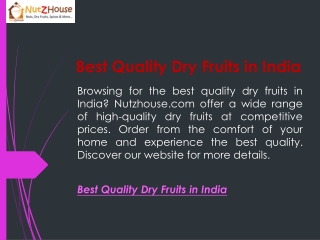 Best Quality Dry Fruits in India  Nutzhouse.com