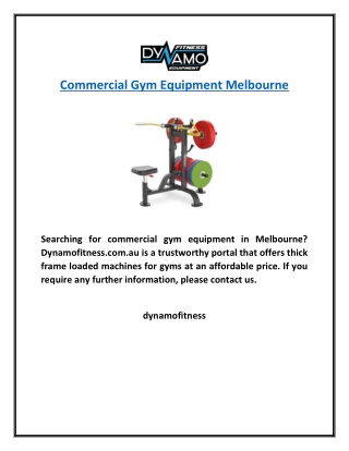 Commercial Gym Equipment Melbourne  Dynamofitness.com