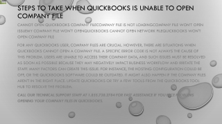 A quick way to troubleshoot QuickBooks is unable to open company file issue