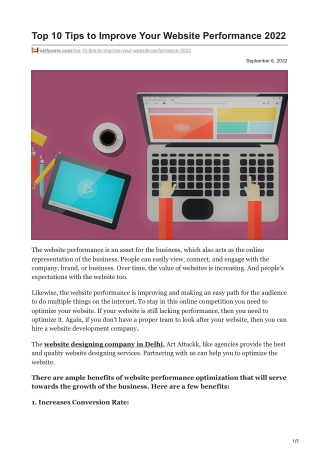 Top 10 Tips to Improve Your Website Performance 2022