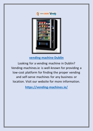 Vending Machine Dublin | Vending-machines.ie