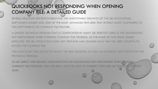 An effective way to resolve QuickBooks Not Responding When Opening Company File