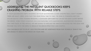 A simple method to resolve QuickBooks Keeps Crashing issue permanently