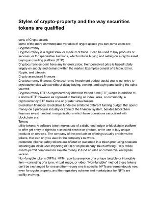 Styles of crypto-property and the way securities tokens are qualified