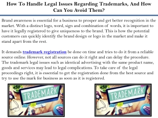 How To Handle Legal Issues Regarding Trademarks, And How Can You Avoid Them