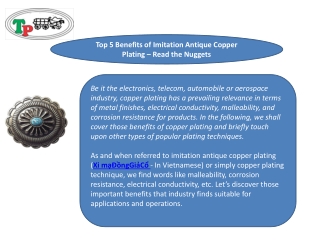 Top 5 Benefits of Imitation Antique Copper Plating – Read the Nuggets