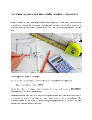 Here’s how you should do a square meter to square feet conversion