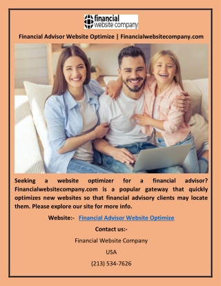 Financial Advisor Website Optimize | Financialwebsitecompany.com